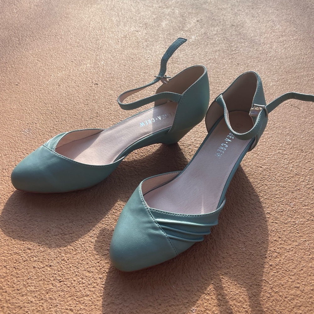 Chelsea Crew Green Ankle Strap Women's Shoes